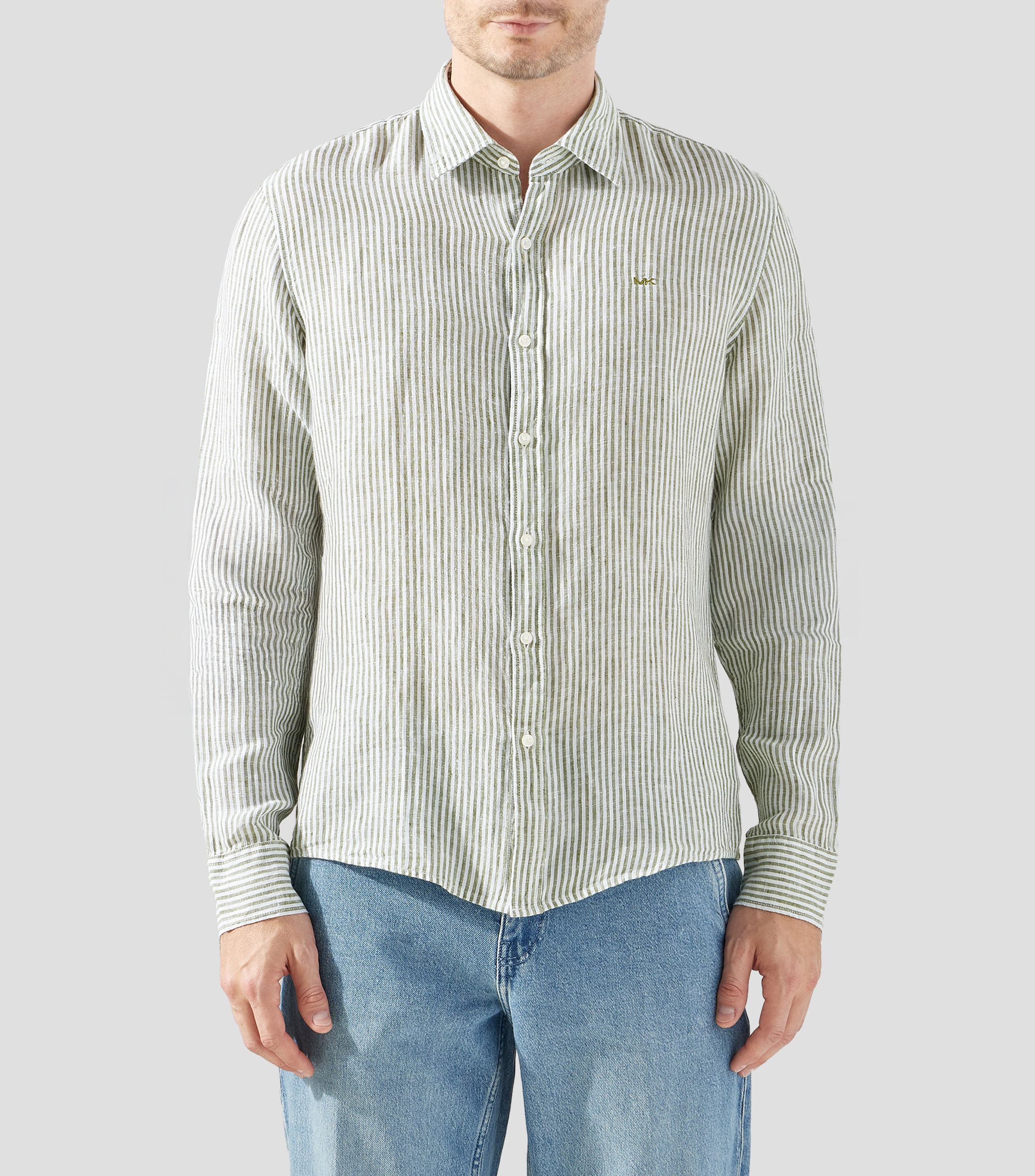 Camisa de rayas manga larga Hombre